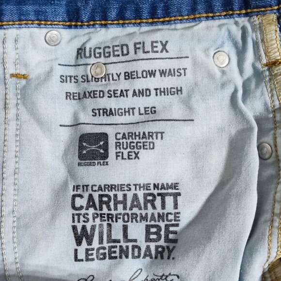 Carhartt Rugged Flex Relaxed Fit jeans men's size 40X34 ink blue colour straight - Picture 7 of 16
